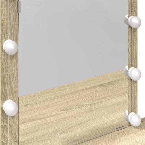 TOALETKA Z OŚWIETLENIEM LED DĄB SONOMA 100X40X130CM