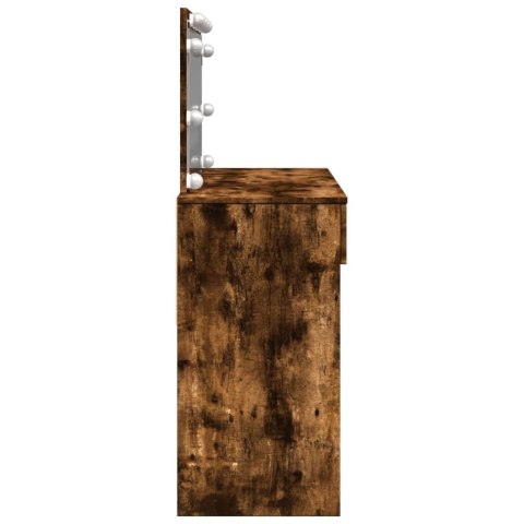 TOALETKA Z OŚWIETLENIEM LED PRZYDYMIONY DĄB 100X40X120CM