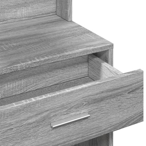 TOALETKA Z SZAFKĄ SZARY DĄB SONOMA 80X35X132CM