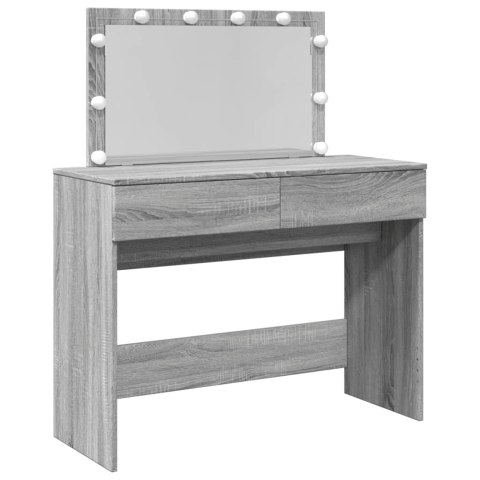 TOALETKA Z OŚWIETLENIEM LED SZARY DĄB SONOMA 100X40X120CM