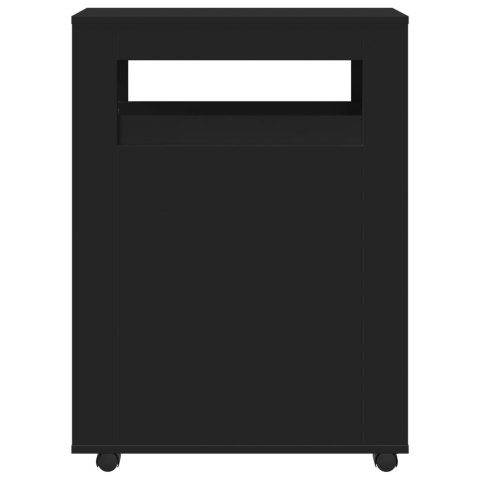 WĄSKA SZAFKA ŁAZIENKOWA NA KÓŁKACH CZARNA