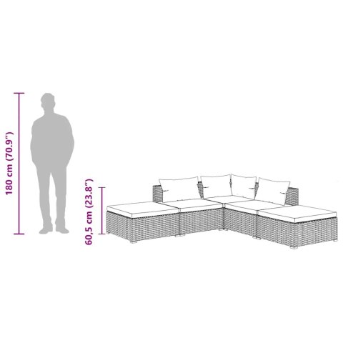 5-CZ. ZESTAW WYPOCZYNKOWY DO OGRODU PODUSZKI RATTAN PE BRĄZ