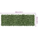 PARAWAN BALKONOWY PANEL CIEMNOZIELONE LIŚCIE 300X100CM