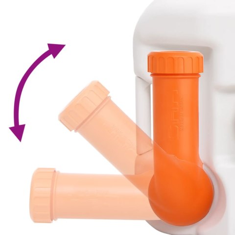 ZINTEGROWANA TOALETA TURYSTYCZNA BIAŁA 24+17 L HDPE I STAL