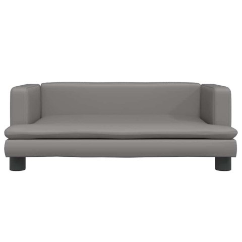 LEGOWISKO DLA PSA SZARE 80X45X30CM SZTUCZNA SKÓRA