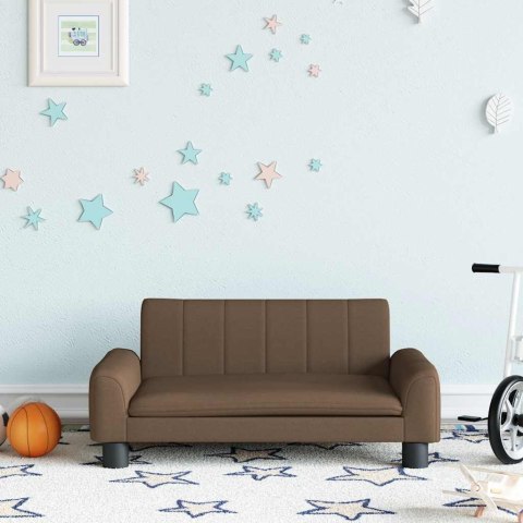 SOFA DLA DZIECI BRĄZOWA 70X45X30CM OBITA TKANINĄ