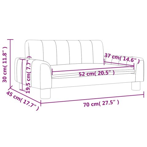 SOFA DLA DZIECI BRĄZOWA 70X45X30CM OBITA TKANINĄ