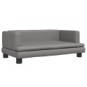 SOFA DLA DZIECI SZARA 80X45X30CM SZTUCZNA SKÓRA