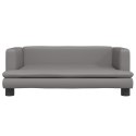 SOFA DLA DZIECI SZARA 80X45X30CM SZTUCZNA SKÓRA