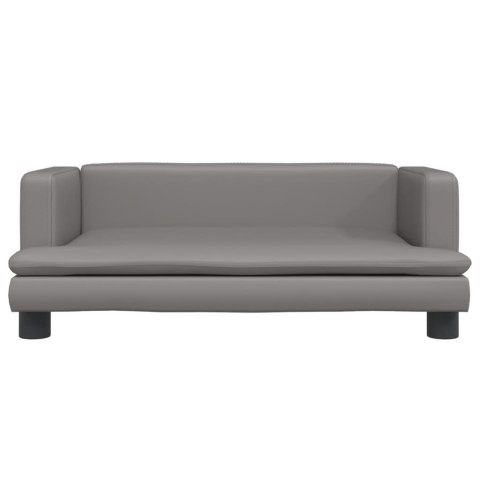 SOFA DLA DZIECI SZARA 80X45X30CM SZTUCZNA SKÓRA