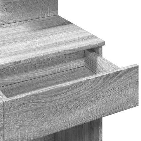 TOALETKA Z OŚWIETLENIEM LED SZARY DĄB SONOMA 100X40X130CM