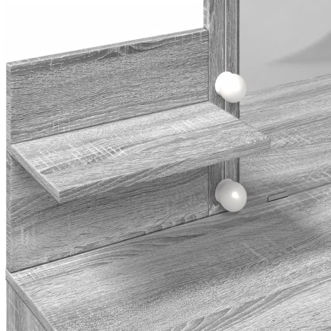 TOALETKA Z OŚWIETLENIEM LED SZARY DĄB SONOMA 100X40X130CM