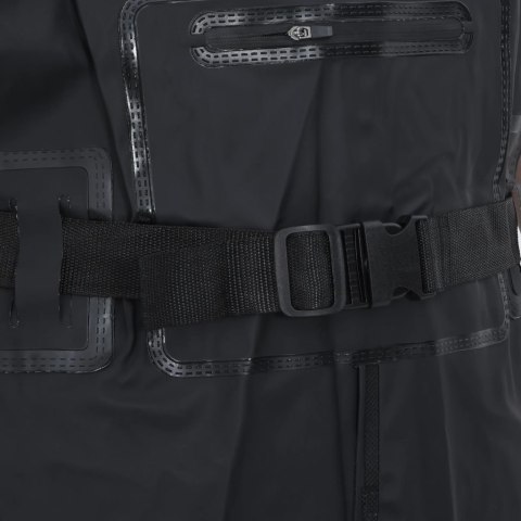 SPODNIOBUTY WĘDKARSKIE Z PASKIEM WYSOKIE CZARNE ROZMIAR 45