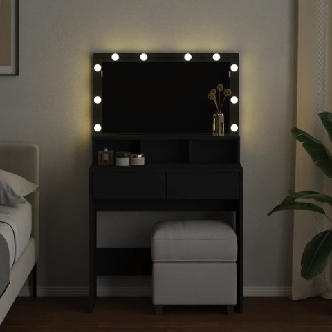 TOALETKA Z OŚWIETLENIEM LED CZARNA 80X41X134,5CM