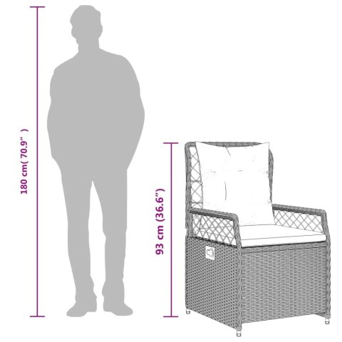 5-CZ. ZESTAW MEBLI OGRODOWYCH Z PODUSZKAMI BEŻOWY POLIRATTAN