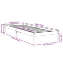 DŁUŻSZE ŁÓŻKO BEZ MATERACA 100X220CM LITE DREWNO SOSNOWE