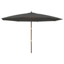PARASOL OGRODOWY NA DREWNIANYM SŁUPKU ANTRACYTOWY 400X273CM