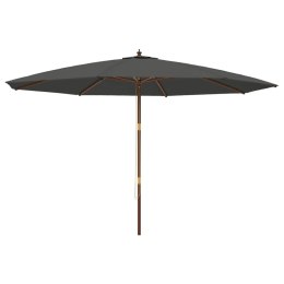 PARASOL OGRODOWY NA DREWNIANYM SŁUPKU ANTRACYTOWY 400X273CM