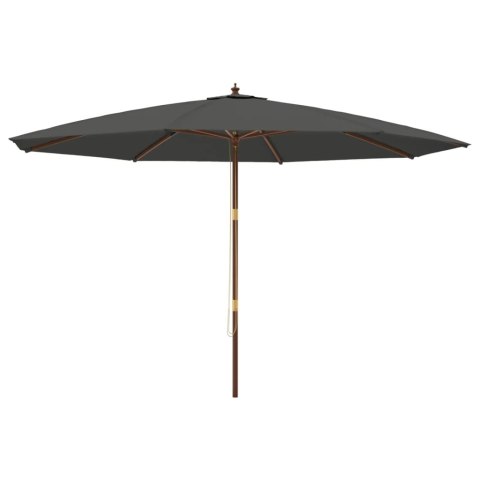 PARASOL OGRODOWY NA DREWNIANYM SŁUPKU ANTRACYTOWY 400X273CM
