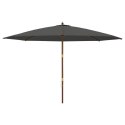PARASOL OGRODOWY NA DREWNIANYM SŁUPKU ANTRACYTOWY 400X273CM