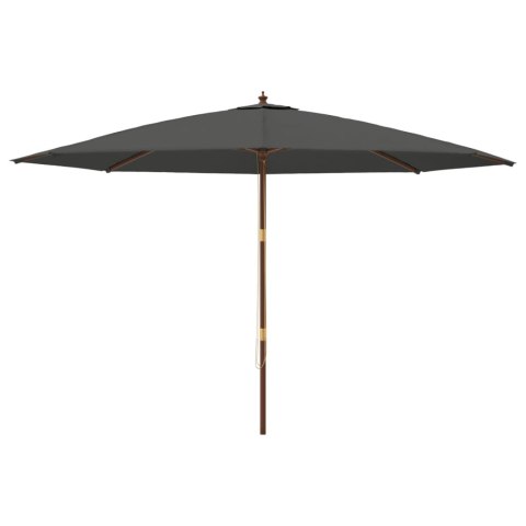 PARASOL OGRODOWY NA DREWNIANYM SŁUPKU ANTRACYTOWY 400X273CM
