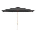 PARASOL OGRODOWY NA DREWNIANYM SŁUPKU ANTRACYTOWY 400X273CM