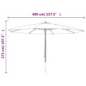 PARASOL OGRODOWY NA DREWNIANYM SŁUPKU ANTRACYTOWY 400X273CM