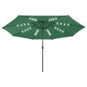 PARASOL OGRODOWY Z LED 400CM ZIELONY