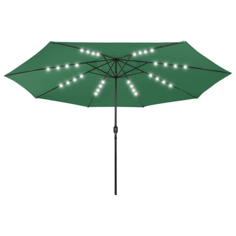 PARASOL OGRODOWY Z LED 400CM ZIELONY