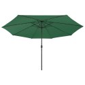 PARASOL OGRODOWY Z LED 400CM ZIELONY