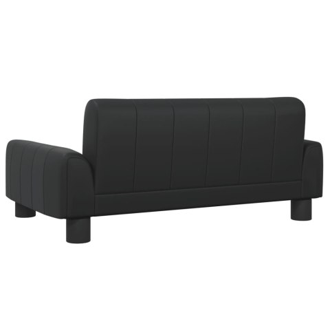 SOFA DLA DZIECI CZARNA 70X45X30CM SZTUCZNA SKÓRA
