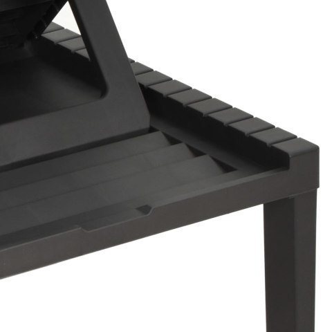 LEŻAK Z PODUSZKĄ PLASTIKOWY ANTRACYTOWY