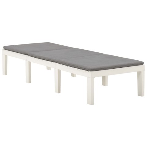 LEŻAK Z PODUSZKĄ PLASTIKOWY BIAŁY