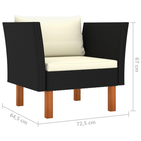 SOFA OGRODOWA POLIRATTAN I DREWNO EUKALIPTUSOWE