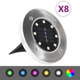 SOLARNE LAMPY GRUNTOWE LED 8SZT KOLORY RGB