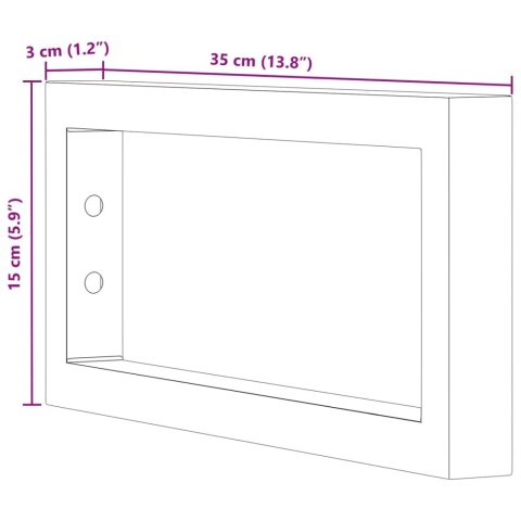 WSPORNIKI DO PÓŁKI POD UMYWALKĘ 2 SZT. BIAŁE PROSTOKĄTNE