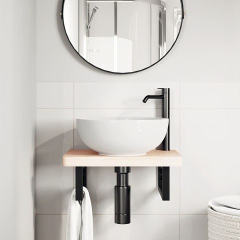 WSPORNIKI DO PÓŁKI POD UMYWALKĘ 2 SZT. CZARNE PROSTOKĄTNE