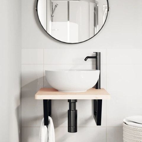 WSPORNIKI DO PÓŁKI POD UMYWALKĘ 2 SZT. CZARNE TRAPEZOWE