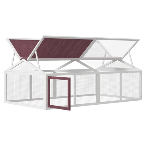 WYBIEG DLA MAŁYCH ZWIERZĄT 200X112,5X74CM DREWNO SIATKA DACH