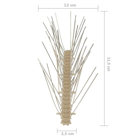 SZEROKIE PLASTIKOWE KOLCE PRZECIW PTAKOM NA PTAKI 20 SZTUK DŁ. 50CM DŁ. CAŁK. 10M