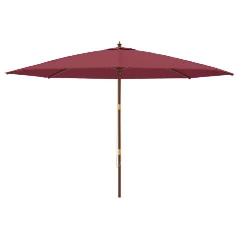 PARASOL OGRODOWY NA DREWNIANYM SŁUPKU BORDOWY 400X273CM