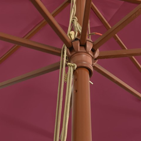 PARASOL OGRODOWY NA DREWNIANYM SŁUPKU BORDOWY 400X273CM