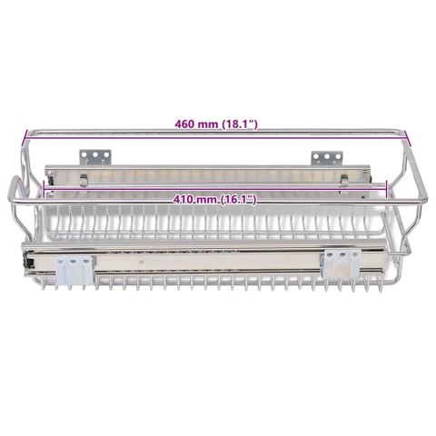 WYSUWANE KOSZE DRUCIANE 2 SZT. SREBRNE 300MM