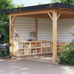 SZAFKI KUCHENNE NA ZEWNĄTRZ 3 SZT. LITE DREWNO SOSNOWE