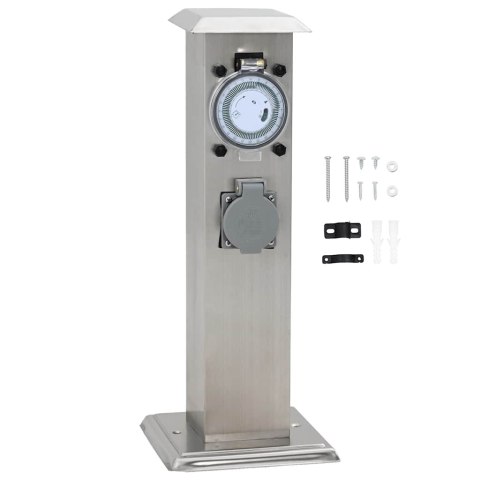 SŁUPEK OGRODOWY Z GNIAZDAMI STAL NIERDZEWNA Z REGULATOREM