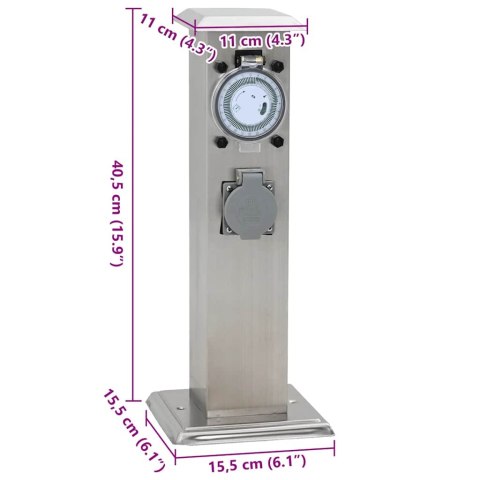 SŁUPEK OGRODOWY Z GNIAZDAMI STAL NIERDZEWNA Z REGULATOREM