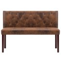 ŁAWKA 120CM BRĄZOWA SZTUCZNA SKÓRA ZAMSZOWA