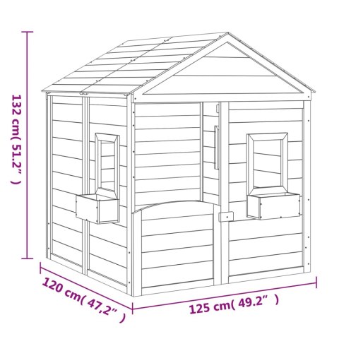 DOMEK DO ZABAWY Z DRZWICZKAMI I DONICZKAMI DREWNO JODŁOWE