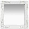 LUSTRO ŚCIENNE W STYLU BAROKOWYM 50X50CM BIAŁE