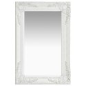 LUSTRO ŚCIENNE W STYLU BAROKOWYM 60X40CM BIAŁE